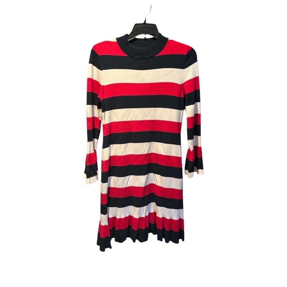 LOFT Striped Sweater Dress in Red White and Blue Small
